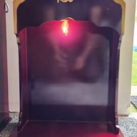 Wall Hang Pooja Altar | Light Weight | Mahogany